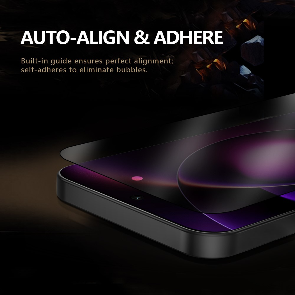 Folie de protectie Ecran Privacy Lereach pentru Xiaomi 17T Pro, Sticla Securizata, Full Glue, Set 2 bucati