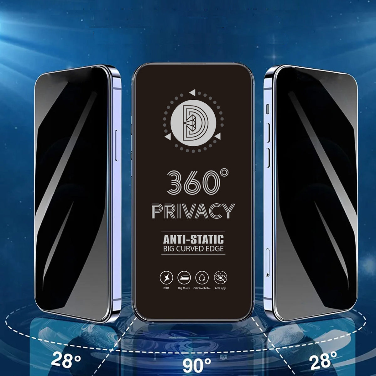 Folie de protectie Ecran Privacy OEM 360 pentru Samsung Galaxy A37 5G, Sticla Securizata, Full Glue