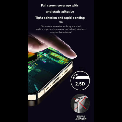 Folie de protectie Ecran Anank 1X Reinforced Anti-Fingerprint pentru Apple iPhone 16 Pro, Sticla Securizata, Full Glue, 2.5D, Neagra