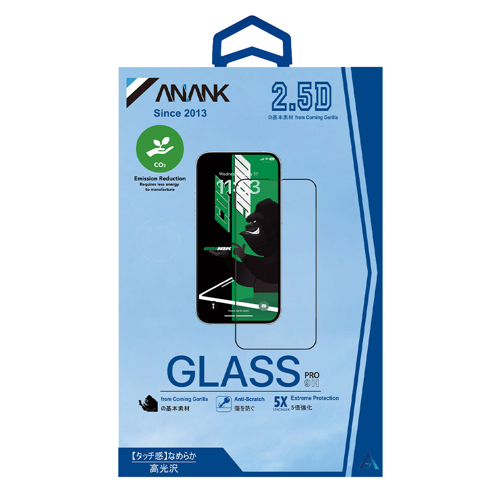 Folie de protectie Ecran Anank 5X Reinforced CG pentru Apple iPhone 15 Pro, Sticla Securizata, Full Glue, 2.5D, Neagra