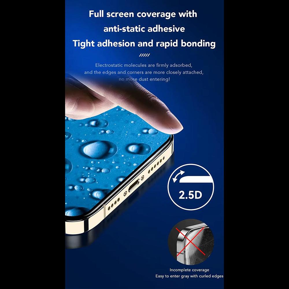 Folie de protectie Ecran Anank 5X Reinforced CG pentru Apple iPhone 16, Sticla Securizata, Full Glue, 2.5D, Neagra