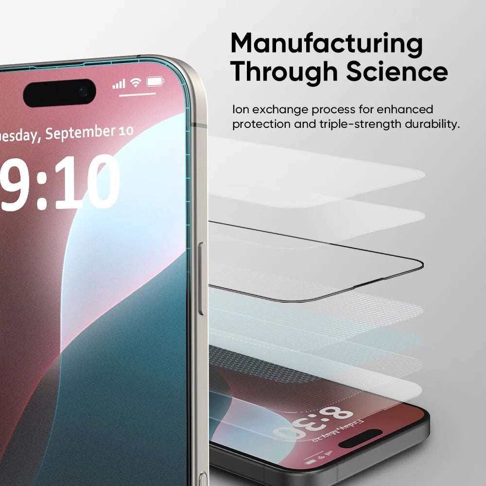 Folie de protectie Ecran Anank 5X Reinforced Invisible pentru Apple iPhone 17 Pro Max, Sticla Securizata, Full Glue, 3D, Neagra