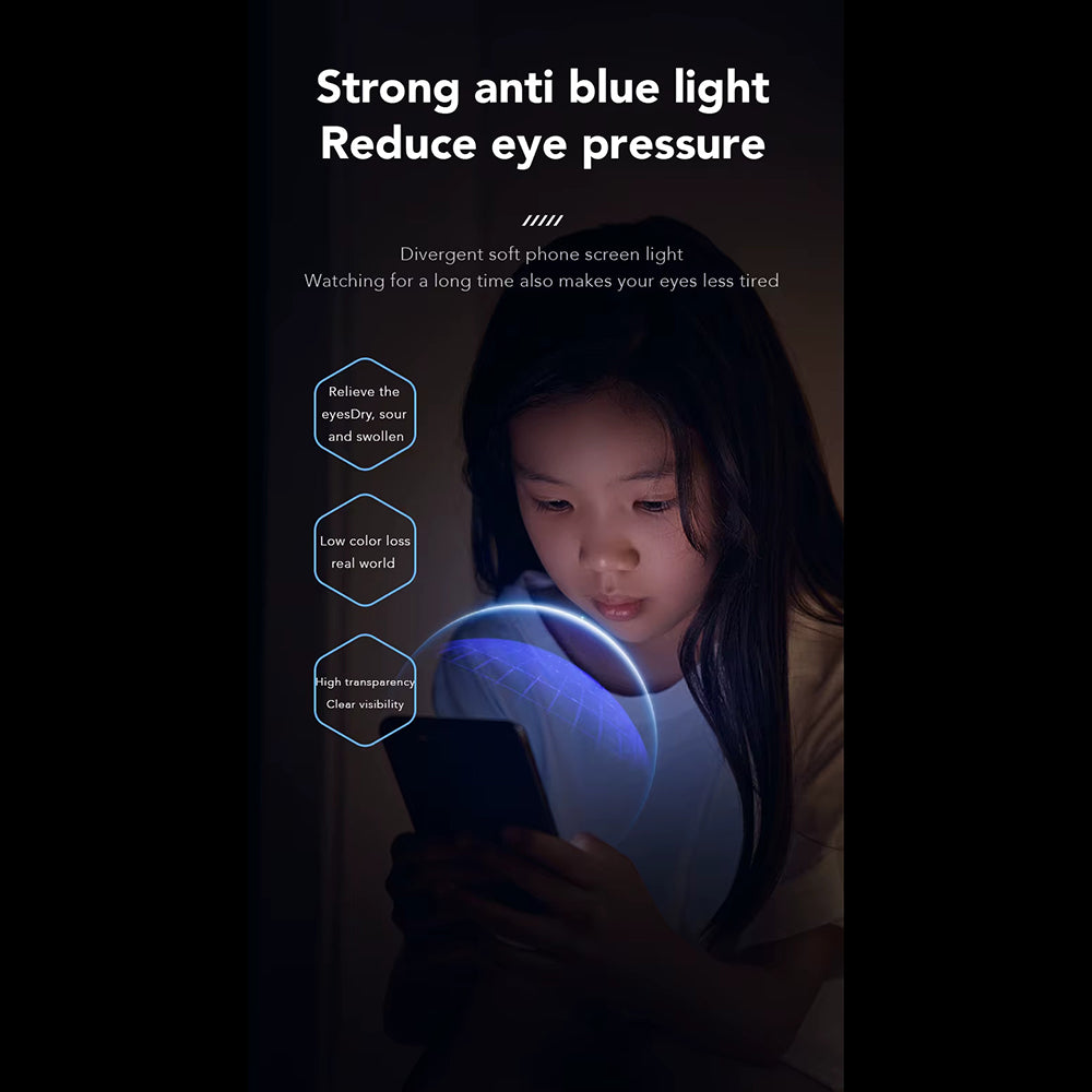 Folie de protectie Ecran Anti Blue Light Anank pentru Apple iPhone 14 Pro Max, Sticla Securizata, Full Glue, 2.5D, Neagra