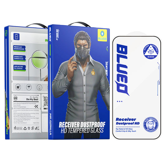 Folie de protectie Ecran Blueo Anti-Dust HD pentru Apple iPhone 17 Pro / 17 / 16 Pro, Sticla Securizata, Full Glue, Neagra