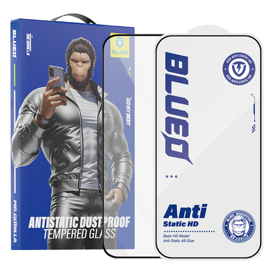 Folie de protectie Ecran Blueo Anti-Static HD pentru Apple iPhone 11 Pro / XS / X, Sticla Securizata, Full Glue, Neagra