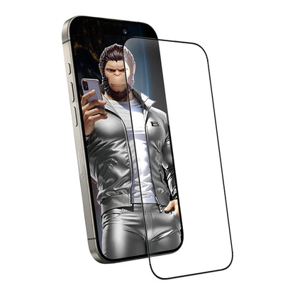 Folie de protectie Ecran Blueo Anti-Static HD pentru Apple iPhone 14 Pro Max, Sticla Securizata, Full Glue, Neagra