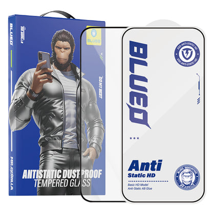 Folie de protectie Ecran Blueo Anti-Static HD pentru Apple iPhone 18 Pro Max / 17 Pro Max / 16 Pro Max, Sticla Securizata, Full Glue, Neagra