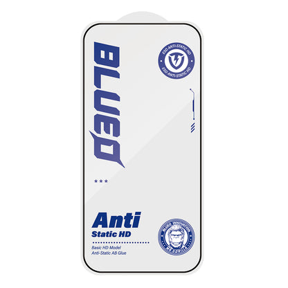 Folie de protectie Ecran Blueo Anti-Static HD pentru Apple iPhone 18 Pro Max / 17 Pro Max / 16 Pro Max, Sticla Securizata, Full Glue, Neagra