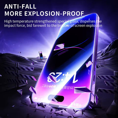 Folie de protectie Ecran Blueo Anti-Static HD pentru Apple iPhone 18 Pro Max / 17 Pro Max / 16 Pro Max, Sticla Securizata, Full Glue, Neagra