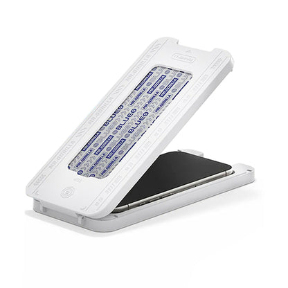 Folie de protectie Ecran Blueo Crystal Anti-Scratch Applicator pentru Apple iPhone 15 Pro Max, Sticla Securizata, Full Glue, Neagra