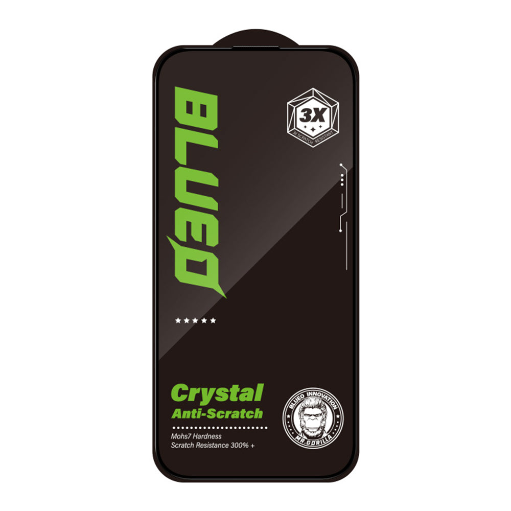 Folie de protectie Ecran Blueo Crystal Anti-Scratch pentru Apple iPhone 15 Pro Max, Sticla Securizata, Full Glue, Neagra