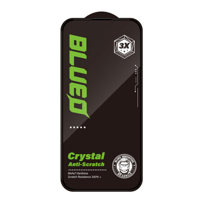 Folie de protectie Ecran Blueo Crystal Anti-Scratch pentru Apple iPhone 15 Pro Max, Sticla Securizata, Full Glue, Neagra