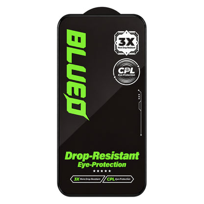 Folie de protectie Ecran Blueo Drop Resistant pentru Apple iPhone 18 Pro / 17 Pro / 17 / 16 Pro, Sticla Securizata, Full Glue, Neagra