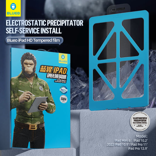 Folie de protectie Ecran Blueo HD Applicator Pro pentru Apple iPad 10.2 (2021) / 10.2 (2020) / 10.2 (2019), Sticla Securizata, Full Glue