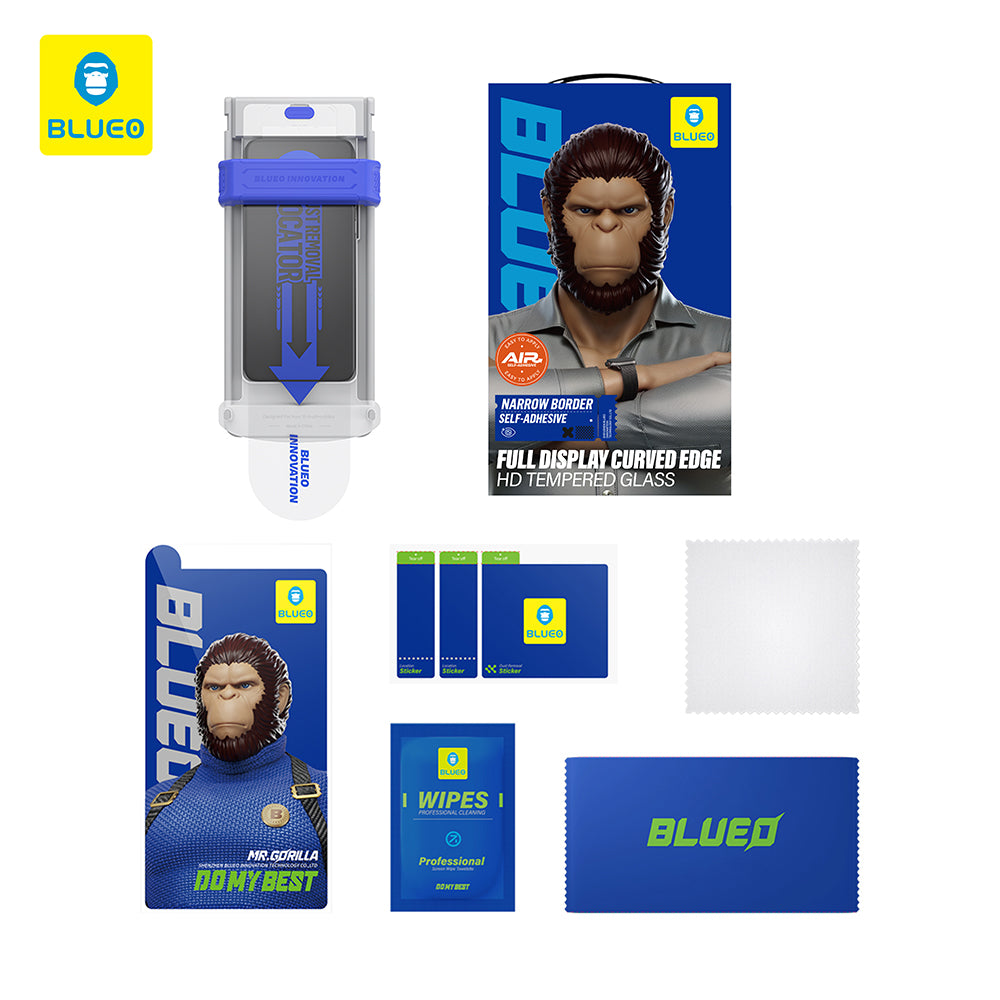 Folie de protectie Ecran Blueo HD Applicator Pro pentru Apple iPhone 16 Pro Max, Sticla Securizata, Full Glue, 3D, Neagra