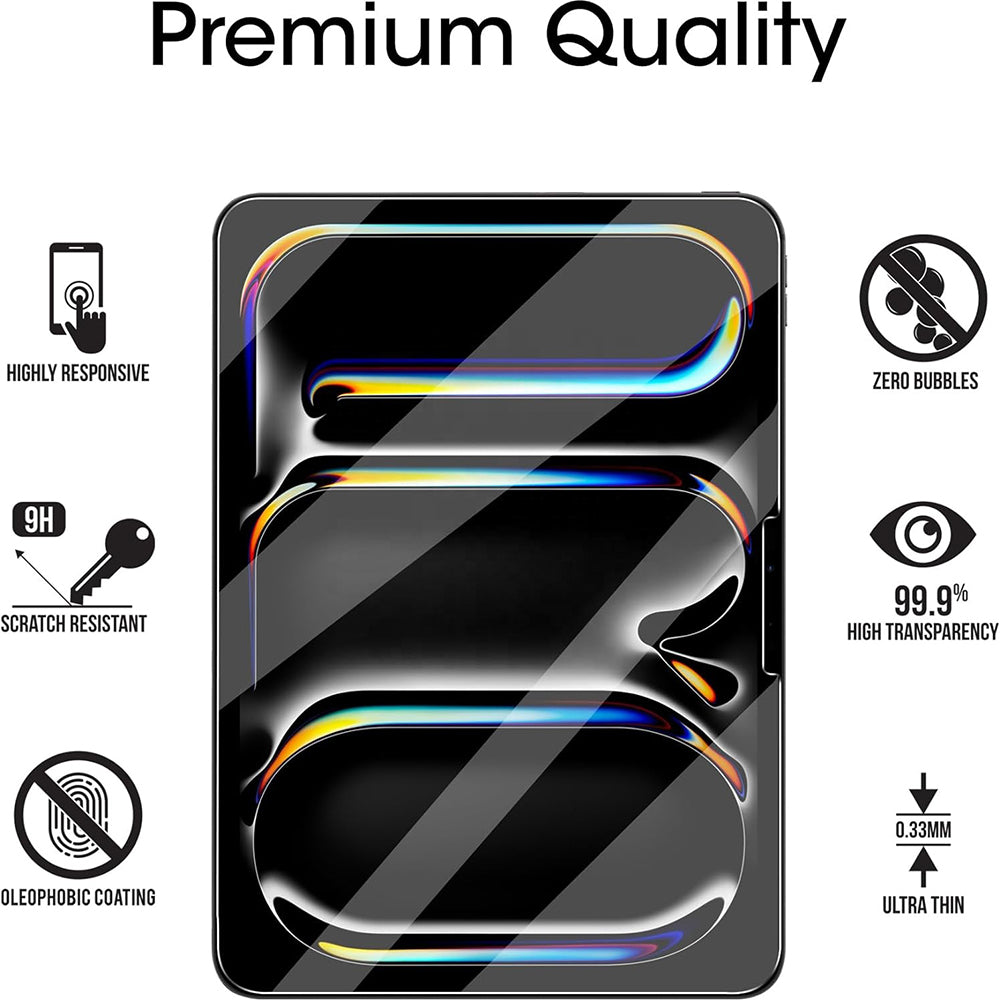 Folie de protectie Ecran Blueo HD pentru Apple iPad Air 11 (2024), Sticla Securizata, Full Glue