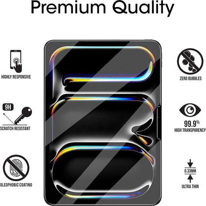 Folie de protectie Ecran Blueo HD pentru Apple iPad Air 11 (2024), Sticla Securizata, Full Glue