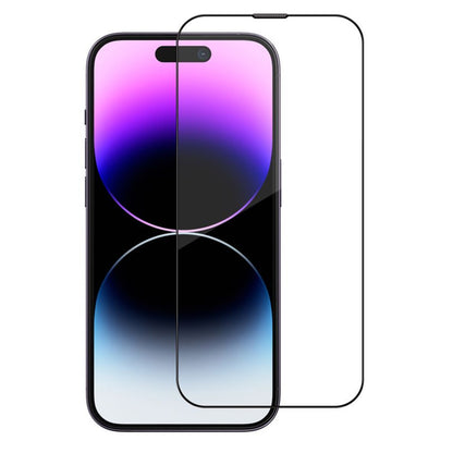 Folie de protectie Ecran Blueo Sapphire Applicator Pro pentru Apple iPhone 15 Pro, Sticla Securizata, Full Glue, Neagra