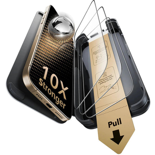 Folie de protectie Ecran ESR Corning UltraFit pentru Apple iPhone 17 / 16 Pro, Sticla Securizata, Full Glue, Set 3 bucati