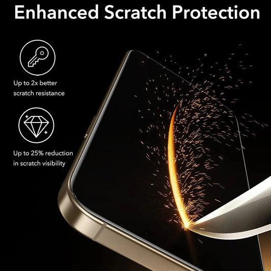 Folie de protectie Ecran ESR Corning UltraFit pentru Apple iPhone 17 Pro Max, Sticla Securizata, Full Glue, Set 3 bucati