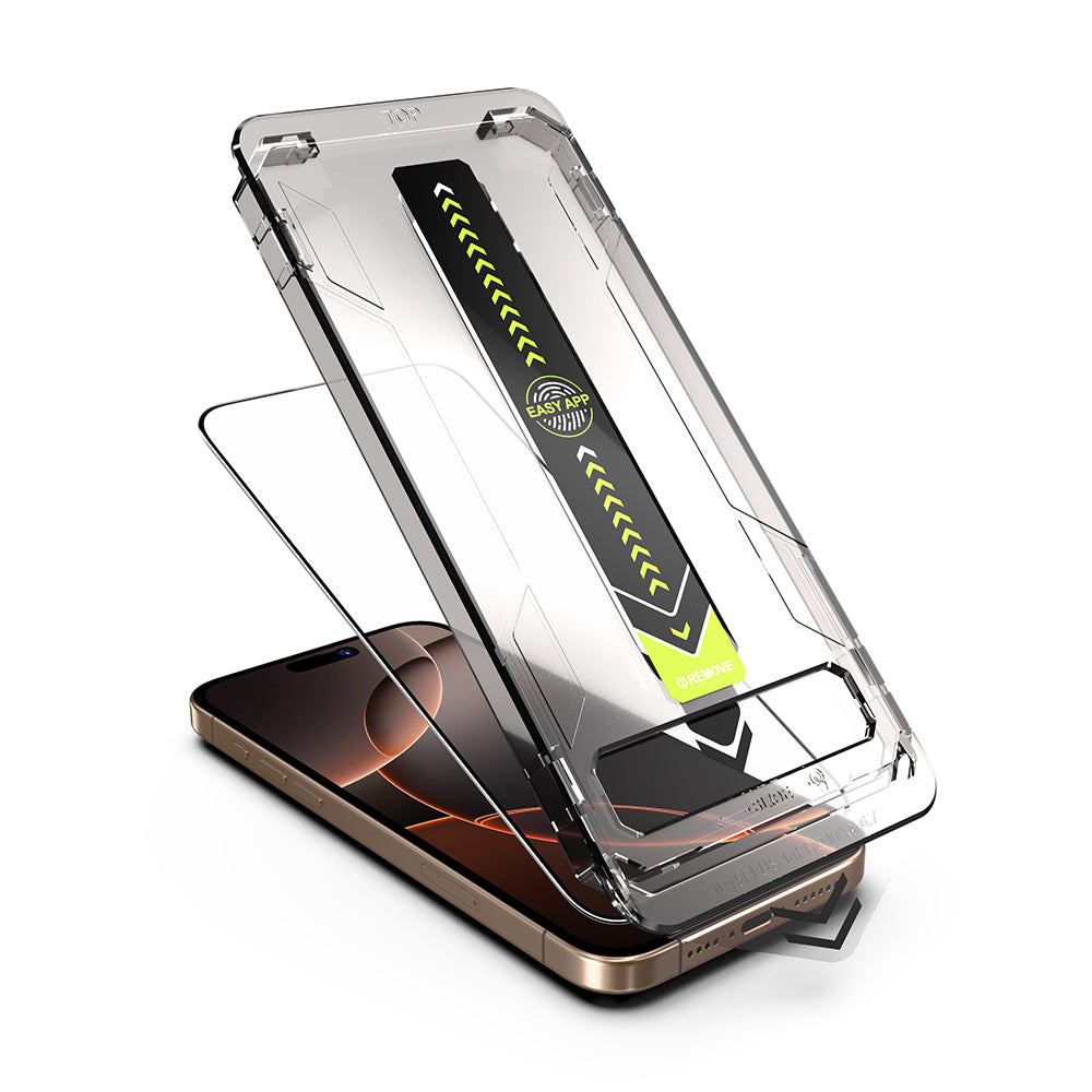 Folie de protectie Ecran Techsuit TitanGlass pentru Apple iPhone 17 Pro, Sticla Securizata, Full Glue, Neagra