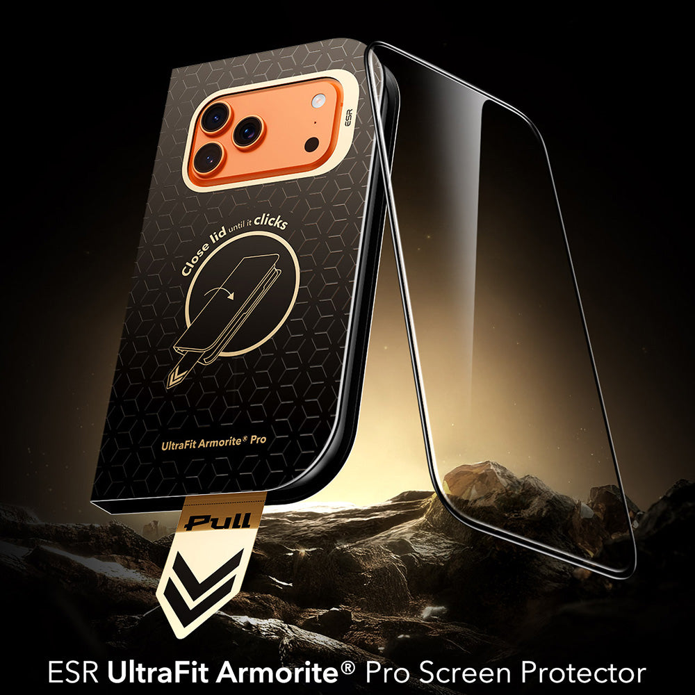 Folie de protectie Ecran ESR Armorite Pro UltraFit pentru Apple iPhone 18 Pro Max / 17 Pro Max, Sticla Securizata, Full Glue, Neagra