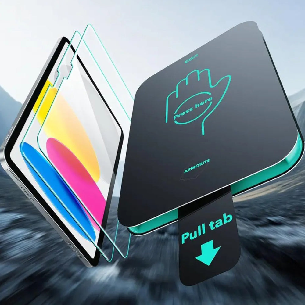 Folie de protectie Ecran ESR Armorite UltraFit pentru Apple iPad (2025) / (2022), Sticla Securizata, Full Glue, Set 2 bucati