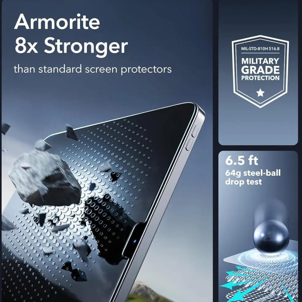 Folie de protectie Ecran ESR Armorite UltraFit pentru Apple iPad (2025) / (2022), Sticla Securizata, Full Glue, Set 2 bucati