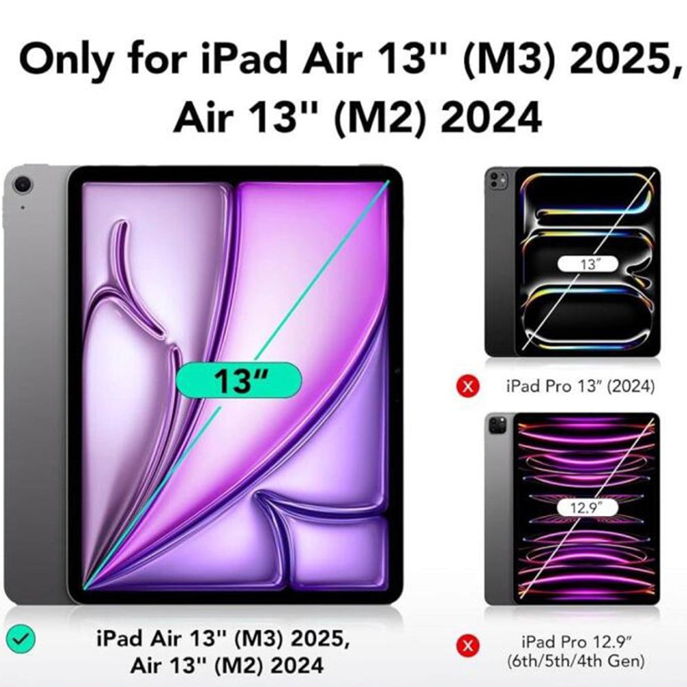 Folie de protectie Ecran ESR Armorite UltraFit pentru Apple iPad Air 13 (2025) / Air 13 (2024), Sticla Securizata, Full Glue, Set 2 bucati