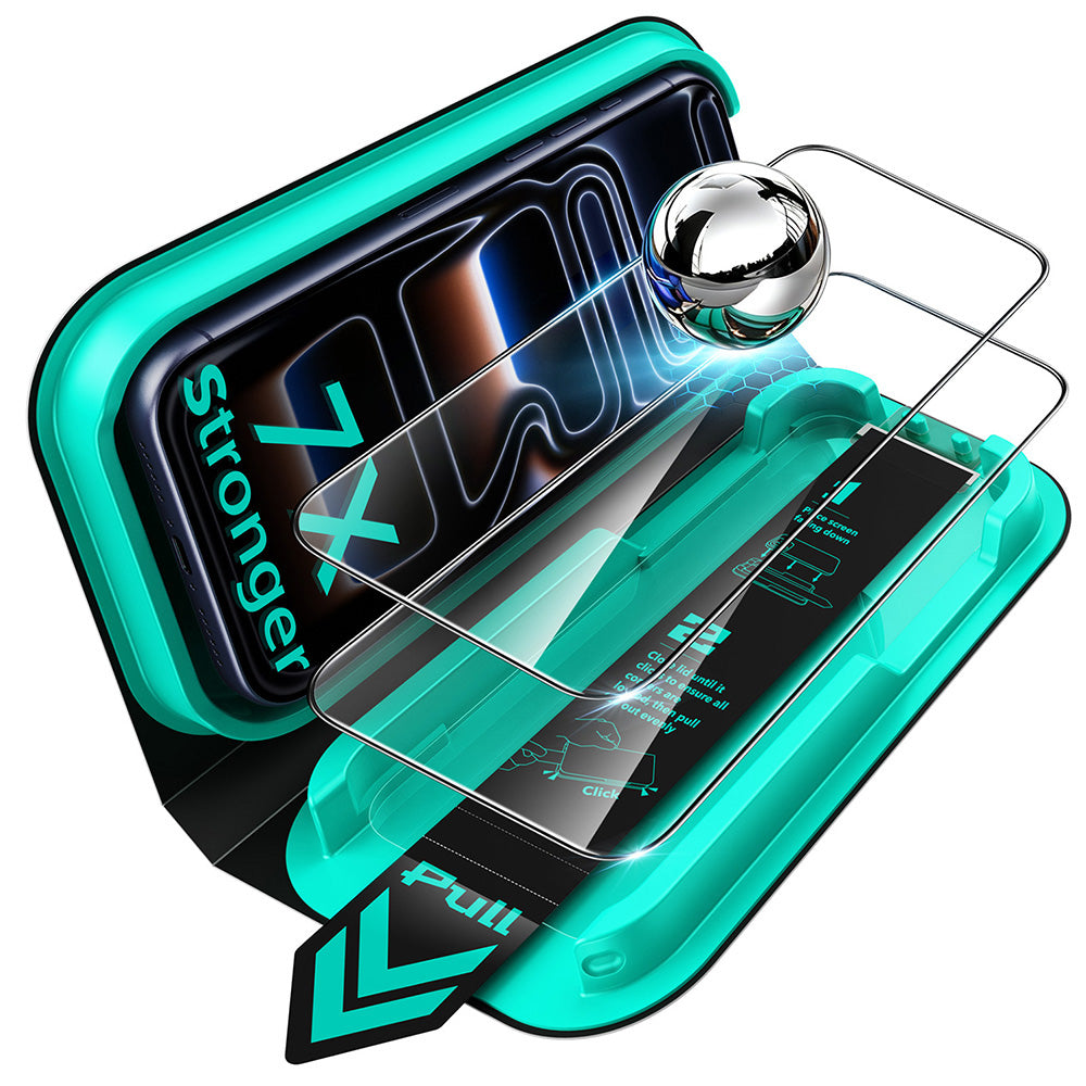 Folie de protectie Ecran ESR Armorite UltraFit pentru Apple iPhone 18 Pro / 17 Pro, Sticla Securizata, Full Glue, Set 2 bucati, Neagra