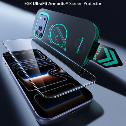 Folie de protectie Ecran ESR Armorite UltraFit pentru Apple iPhone 18 Pro / 17 Pro, Sticla Securizata, Full Glue, Set 2 bucati, Neagra