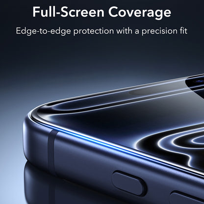 Folie de protectie Ecran ESR Armorite UltraFit pentru Apple iPhone 18 Pro / 17 Pro, Sticla Securizata, Full Glue, Set 2 bucati, Neagra