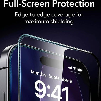 Folie de protectie Ecran ESR Armorite UltraFit pentru Apple iPhone 18 Pro Max / 17 Pro Max, Sticla Securizata, Full Glue, Set 2 bucati, Neagra