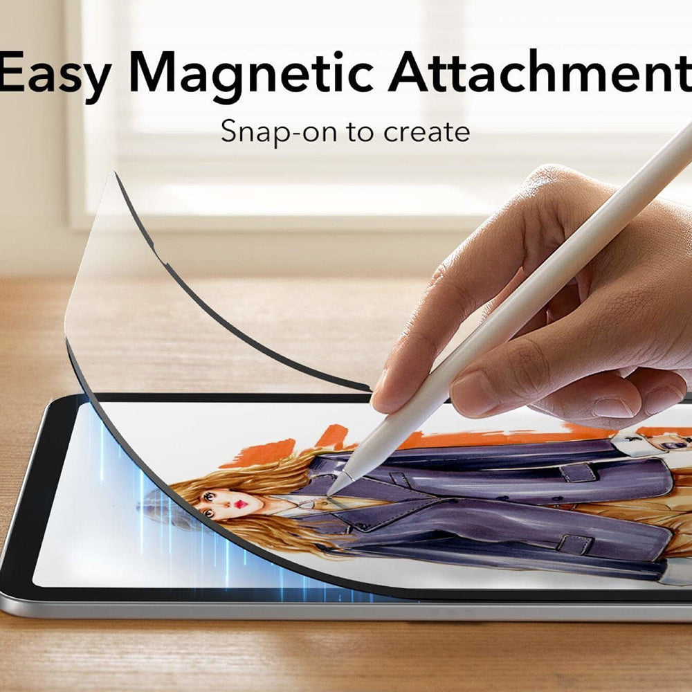 Folie de protectie Ecran ESR Paper Feel Magnetic pentru Apple iPad (2025) / (2022), Plastic