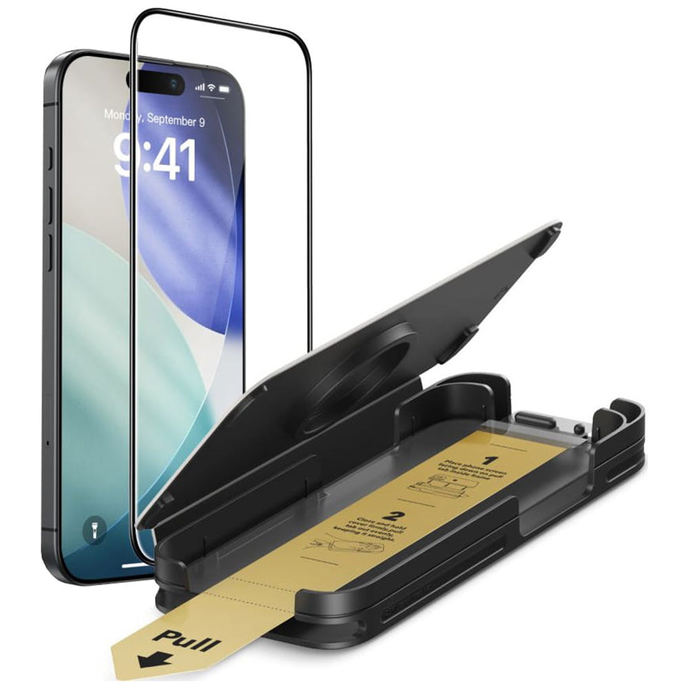 Folie de protectie Ecran  ESR UltraFit Armorite Pro pentru Apple iPhone 17 Pro Max, Sticla Securizata, Full Glue, Neagra