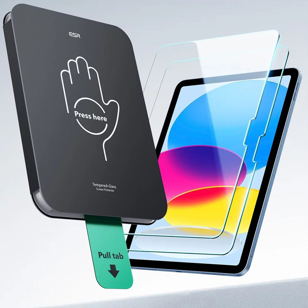 Folie de protectie Ecran ESR UltraFit pentru Apple iPad (2025) / (2022), Sticla Securizata, Full Glue, Set 2 bucati