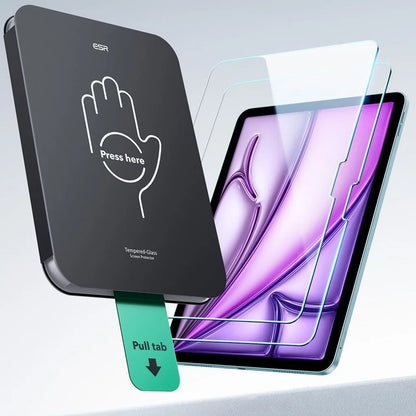 Folie de protectie Ecran ESR UltraFit pentru Apple iPad Air 11 (2025) / Air 11 (2024), Sticla Securizata, Full Glue, Set 2 bucati