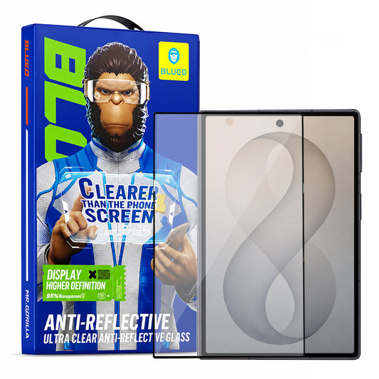 Folie de protectie Ecran Exterior Blueo Anti-Reflective HD pentru Samsung Galaxy Z Fold8 F971, Sticla Securizata, Full Glue, Neagra