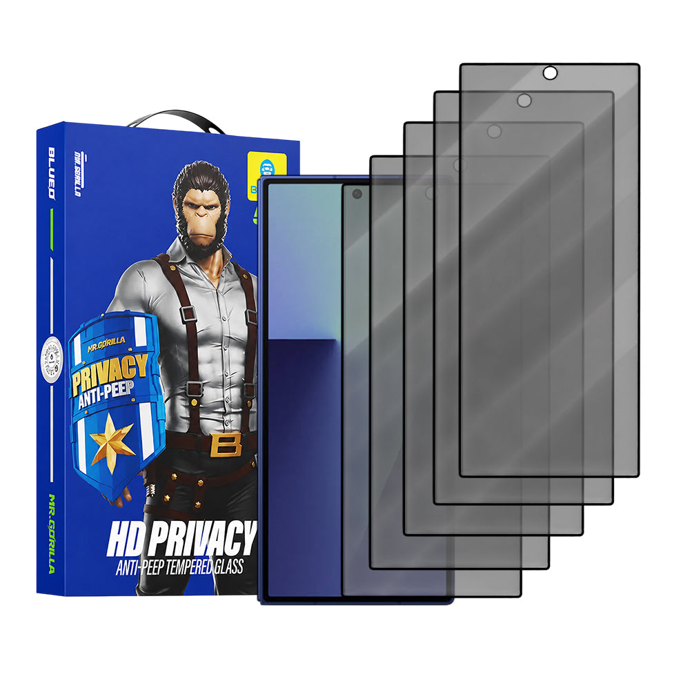 Folie de protectie Ecran Exterior Privacy Blueo Anti-Peep pentru Samsung Galaxy Z Fold8 Ultra F971, Sticla Securizata, Full Glue, Set 5 bucati