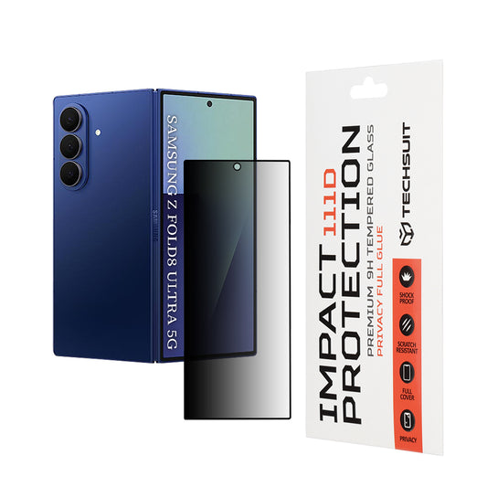 Folie de protectie Ecran Exterior Privacy Techsuit pentru Samsung Galaxy Z Fold8 Ultra F976, Sticla Securizata, Full Glue, 111D