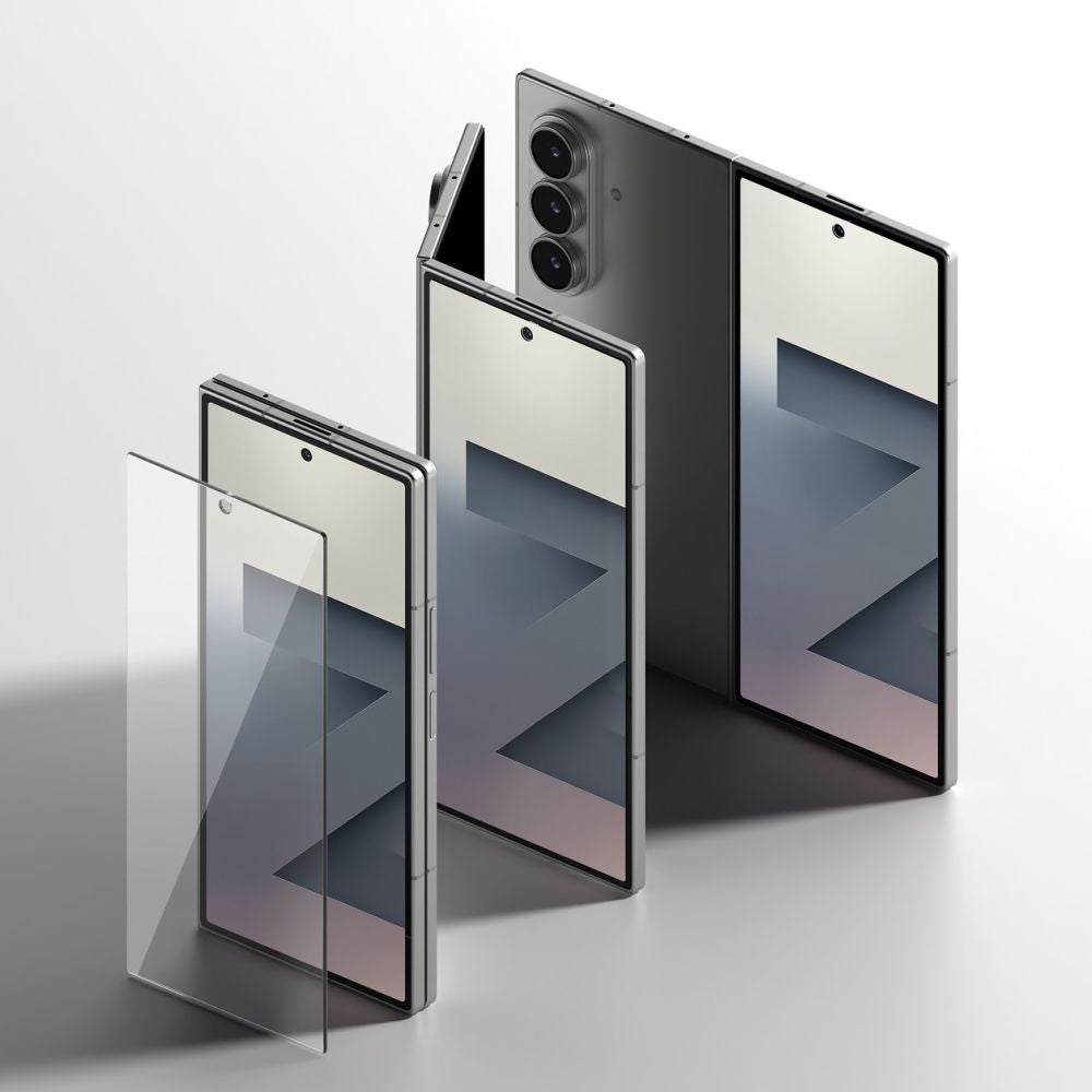 Folie de protectie Ecran Exterior Ringke Easy Slide pentru Samsung Galaxy Z Fold7 F966, Sticla Securizata, Full Glue, Set 2 bucati