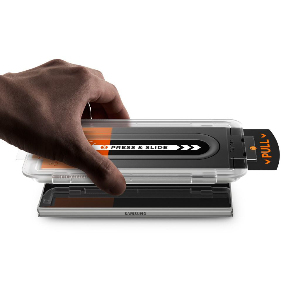 Folie de protectie Ecran Exterior Spigen GlastR EZ FIT Pro HD pentru Samsung Galaxy Z Fold7 F966, Sticla Securizata, Full Glue AGL09580
