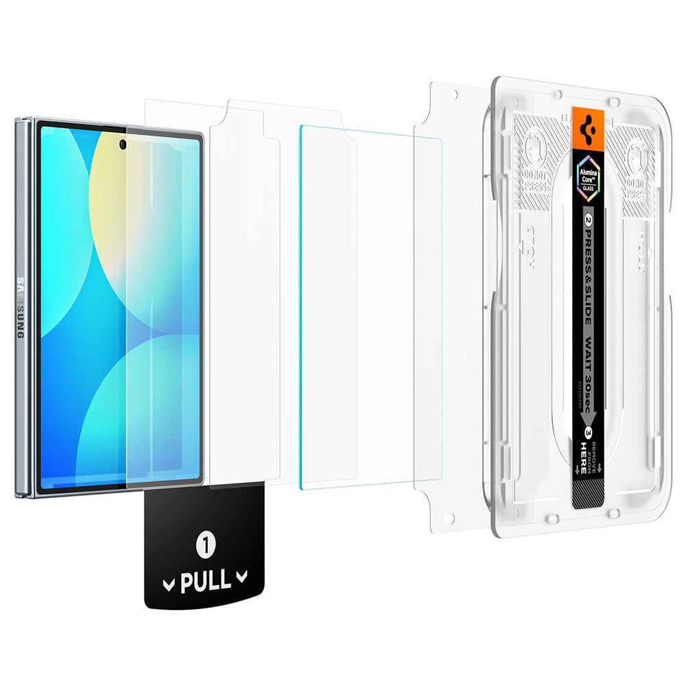 Folie de protectie Ecran Exterior Spigen GlastR EZ FIT Pro HD pentru Samsung Galaxy Z Fold8 F971, Sticla Securizata, Full Glue, Set 2 bucati AGL11943