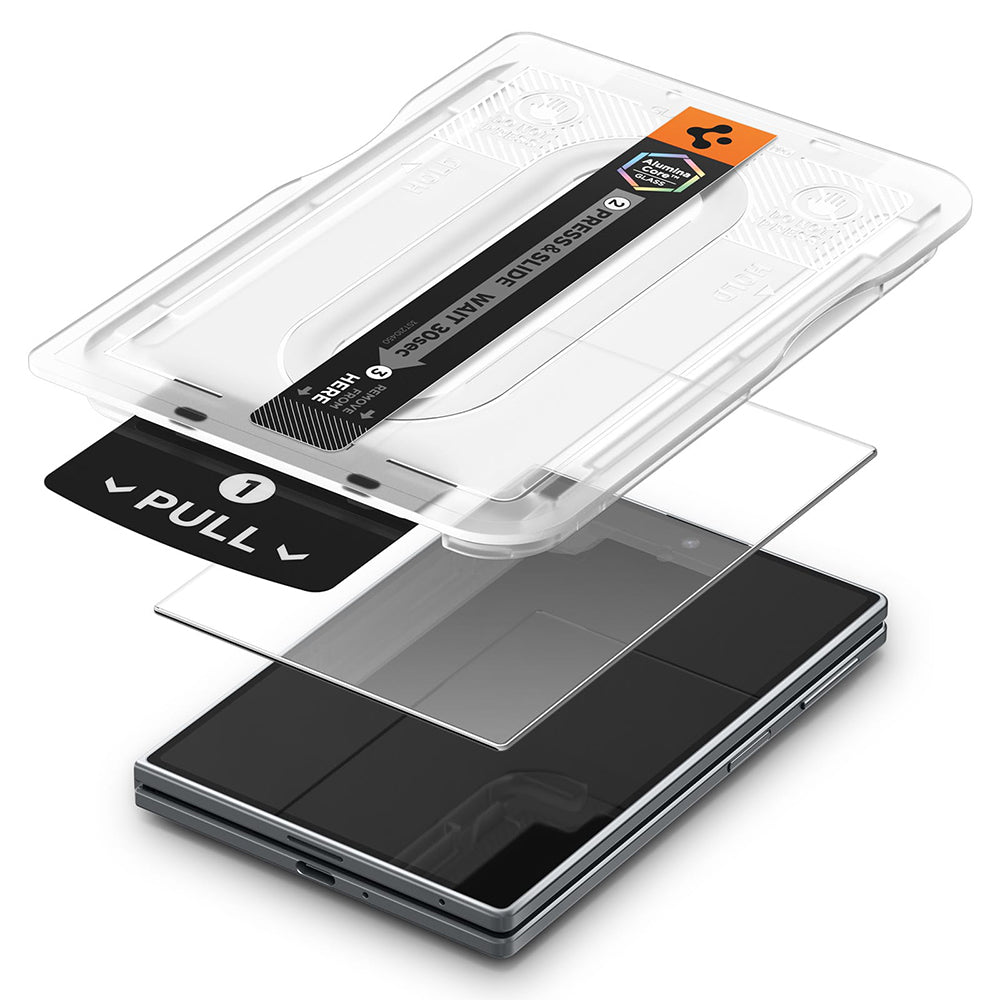 Folie de protectie Ecran Exterior Spigen GlastR EZ FIT Pro HD pentru Samsung Galaxy Z Fold8 F971, Sticla Securizata, Full Glue, Set 2 bucati AGL11943