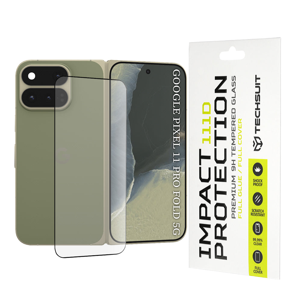 Folie de protectie Ecran Exterior Techsuit pentru Google Pixel 11 Pro Fold, Sticla Securizata, Full Glue, 111D, Neagra