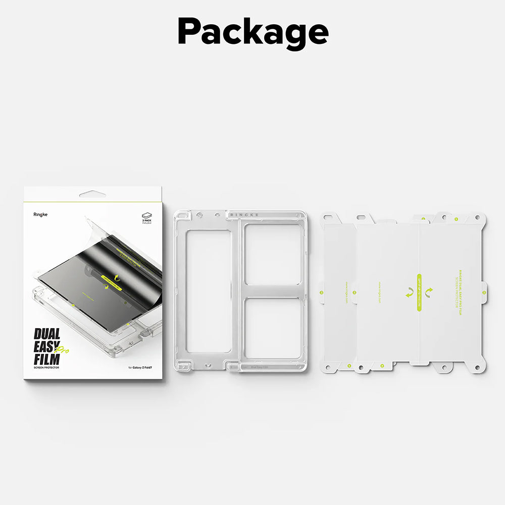Folie de protectie Ecran Interior Ringke Dual Easy Pro pentru Samsung Galaxy Z Fold7 F966, Plastic, Set 2 bucati