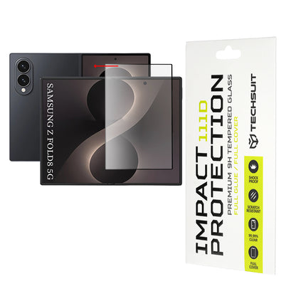 Folie de protectie Ecran Interior Techsuit pentru Samsung Galaxy Z Fold8 F976, Sticla Securizata, Full Glue, 111D, Neagra