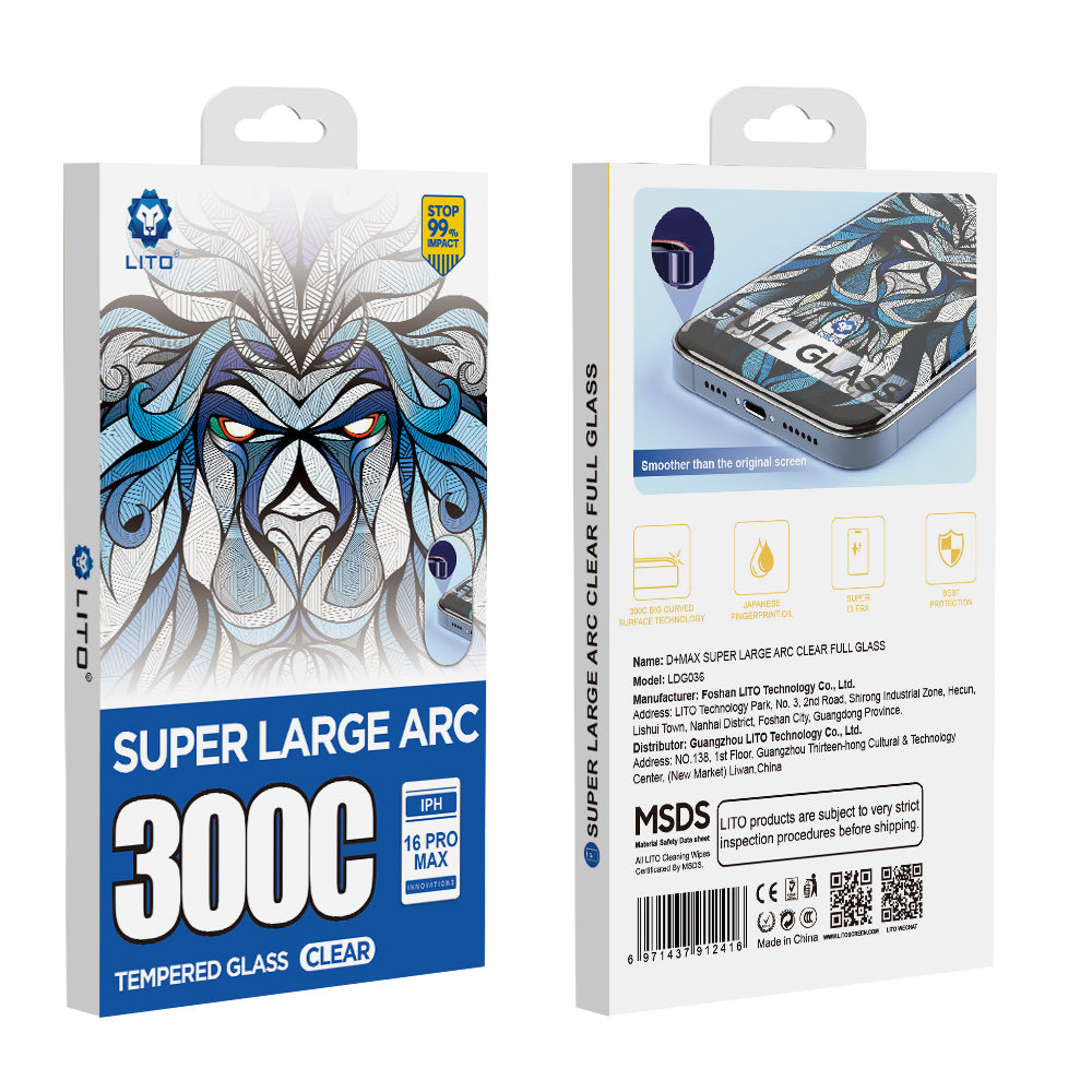 Folie de protectie Ecran Lito D+ Max 300C pentru Apple iPhone 16 Plus, Sticla Securizata, Full Glue