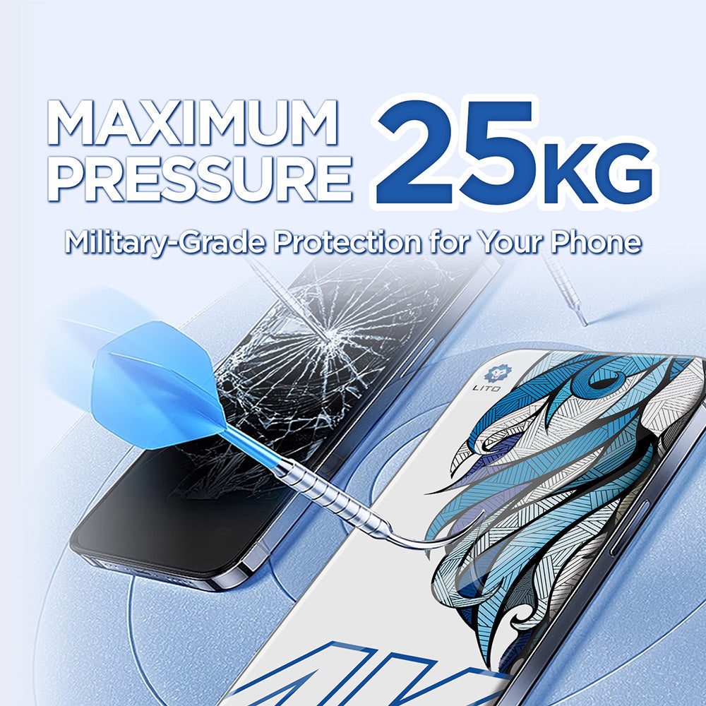 Folie de protectie Ecran Lito D+ Max 4K pentru Apple iPhone 17 / 16 Pro, Sticla Securizata, Full Glue, Neagra