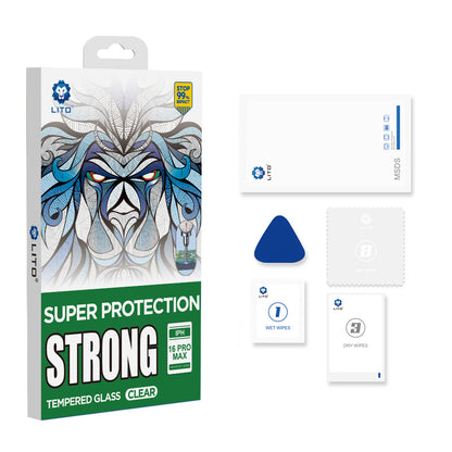Folie de protectie Ecran Lito D+ Max Strong pentru Apple iPhone 17 Pro Max, Sticla Securizata, Full Glue, Neagra